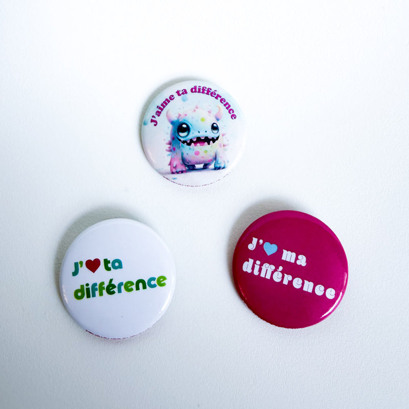 Trio badges - J'aime ma différence