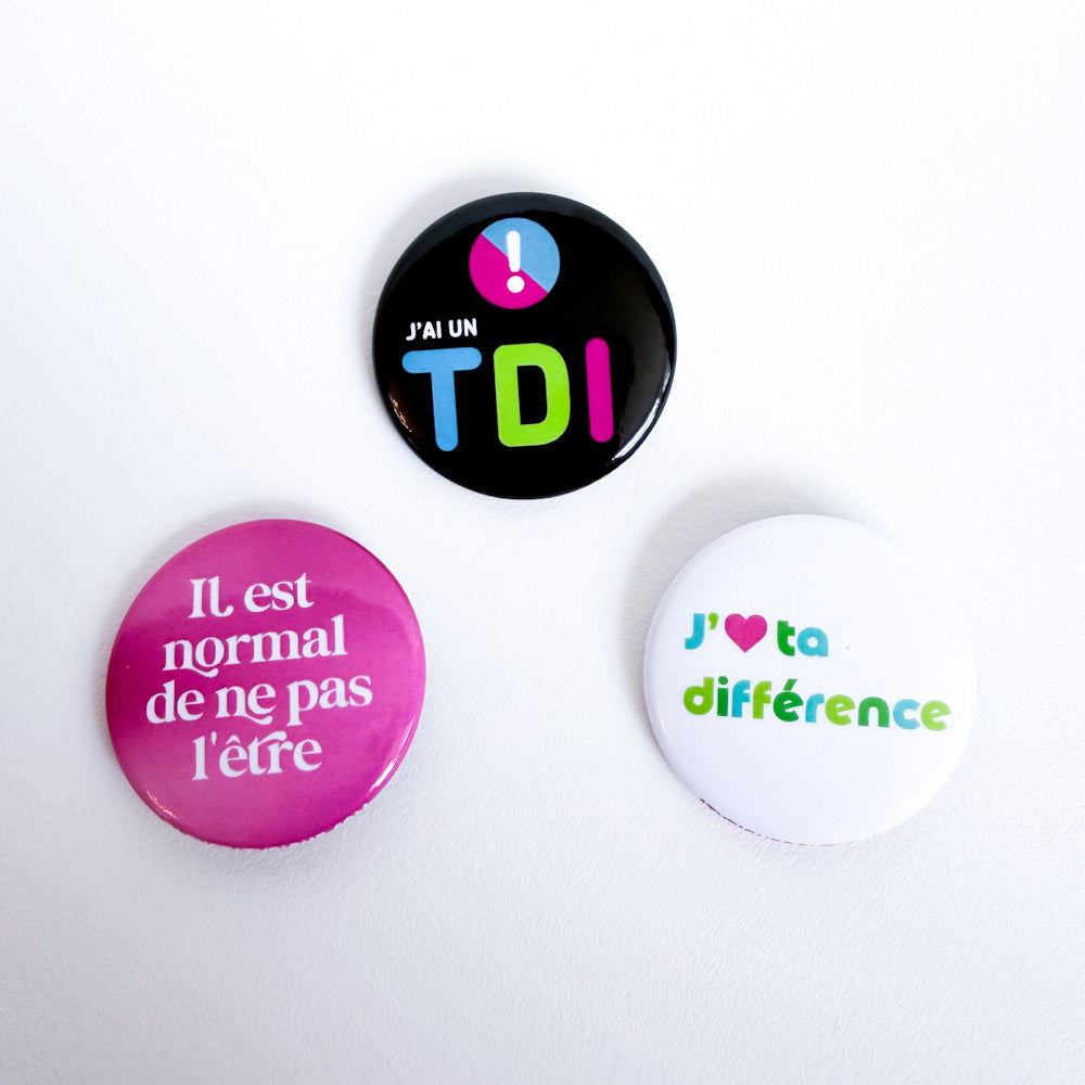 Trio badges - TDI J'aime ta différence