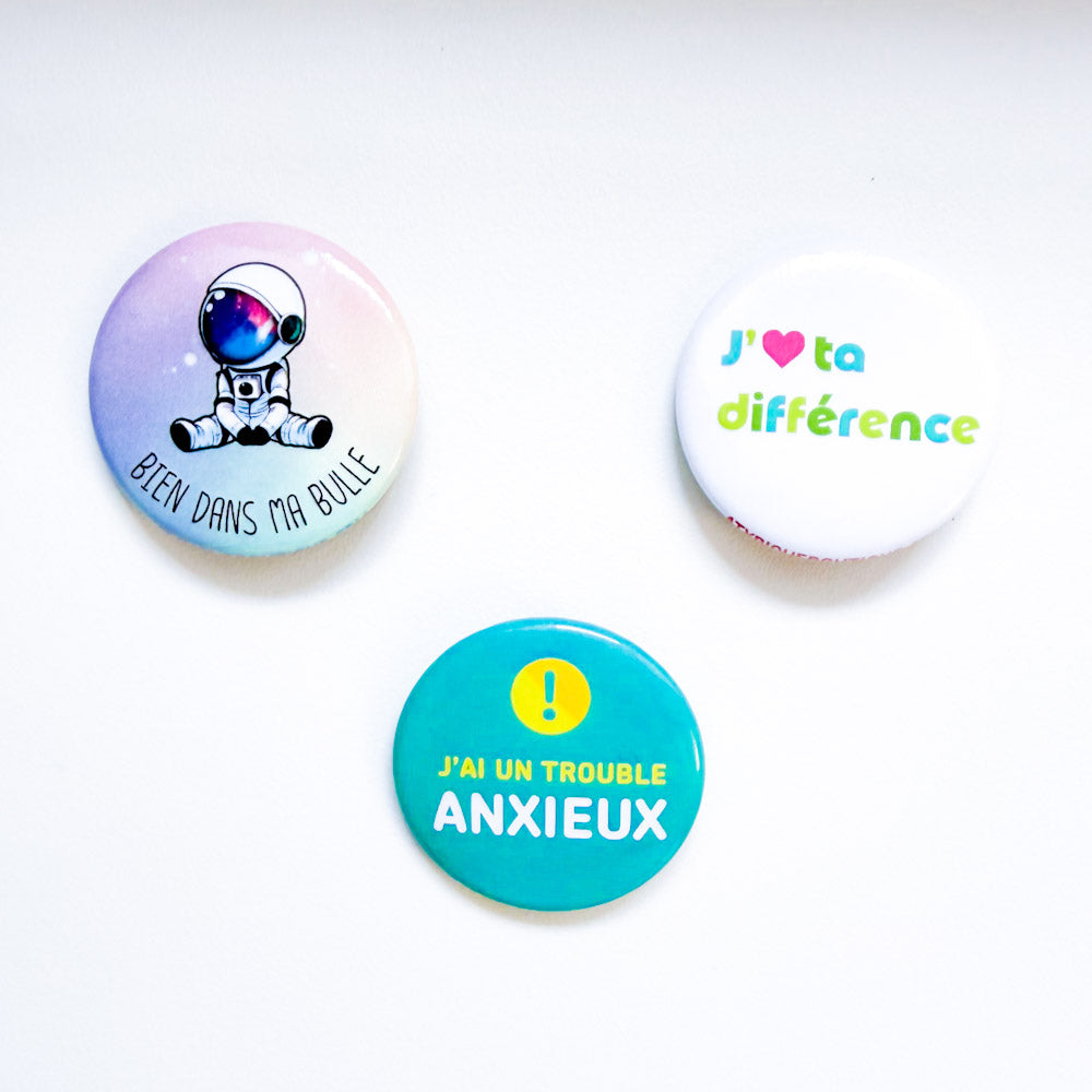 Trio badges - Trouble anxieux