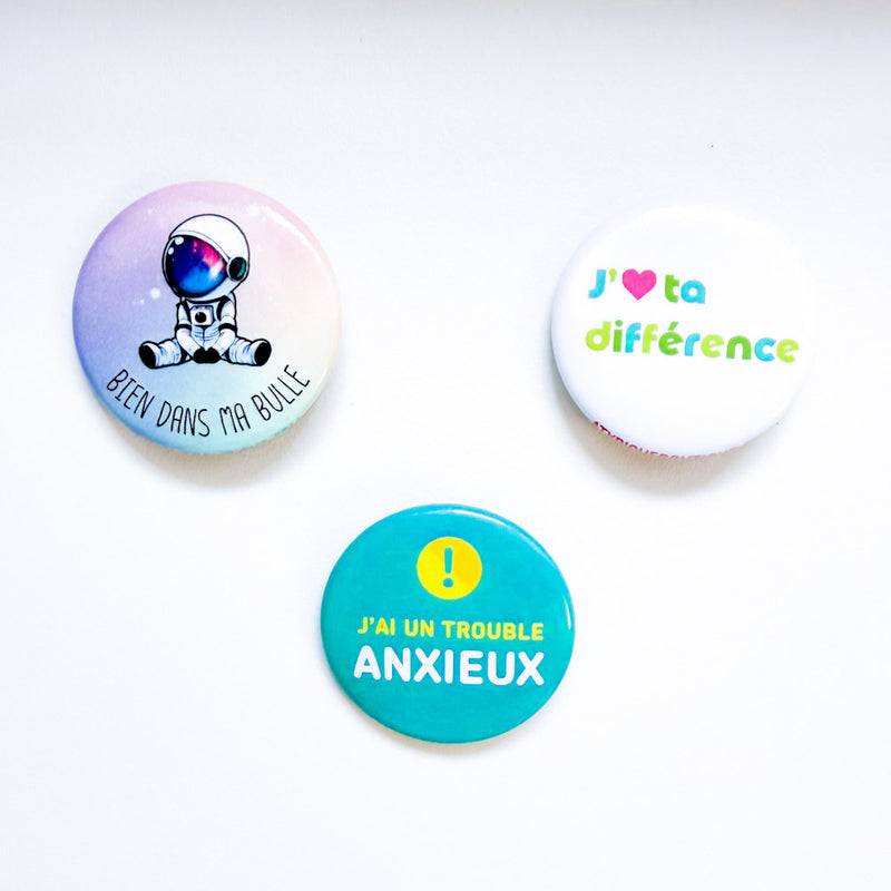 Trio badges - Trouble anxieux