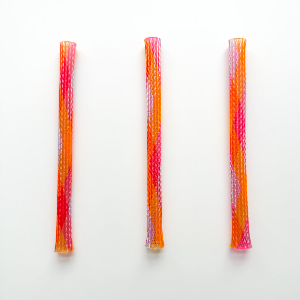 3 tubes è doigts en nylon (orange-rose)