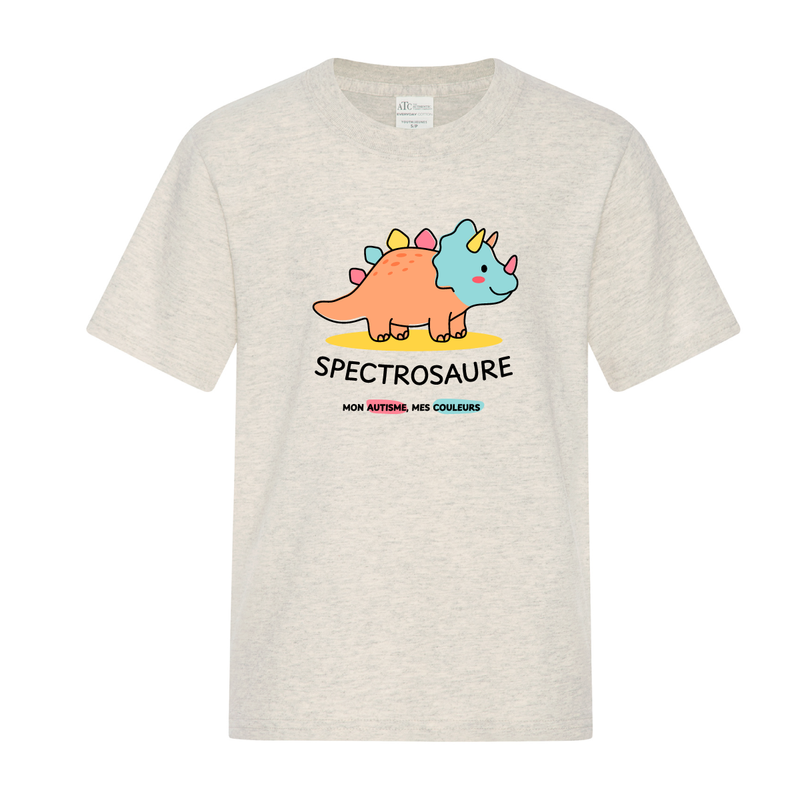 T-shirt enfant - Spectrosaure : Mon autisme, mes couleurs AVOINE