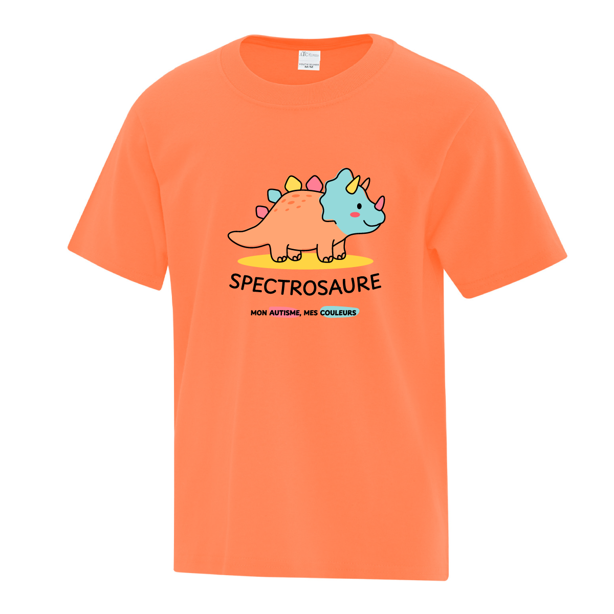 T-shirt enfant - Spectrosaure : Mon autisme, mes couleurs ORANGE