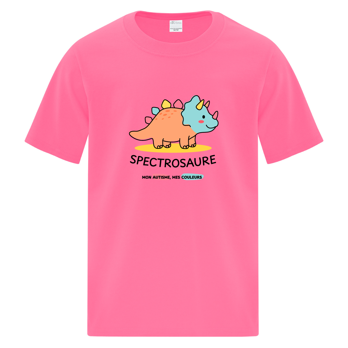 T-shirt enfant - Spectrosaure : Mon autisme, mes couleurs ROSE