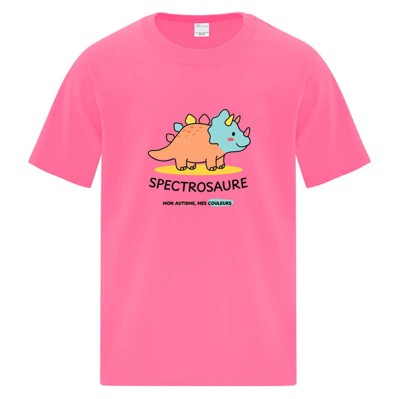 T-shirt enfant - Spectrosaure : Mon autisme, mes couleurs ROSE