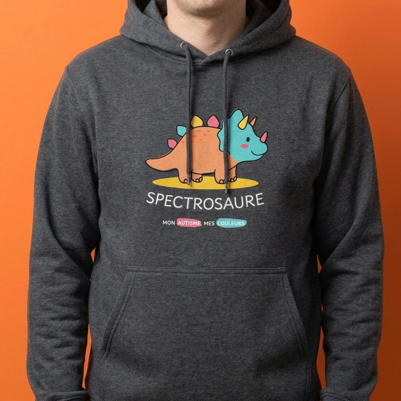 Hoodie à capuche : Spectrosaure Mon autisme, mes couleurs