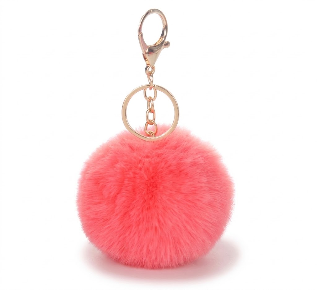 Gros pompon porte-clé