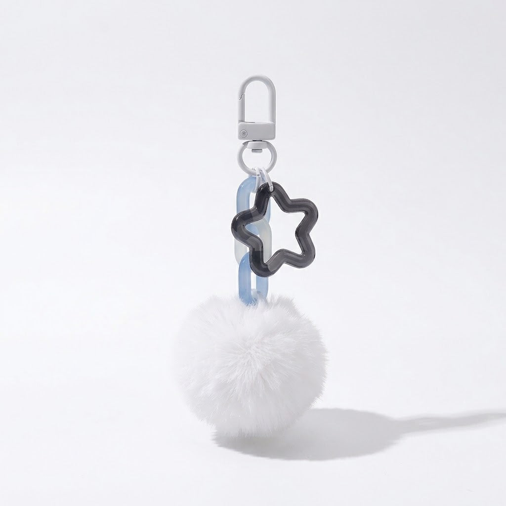 Porte-clé pompon étoile