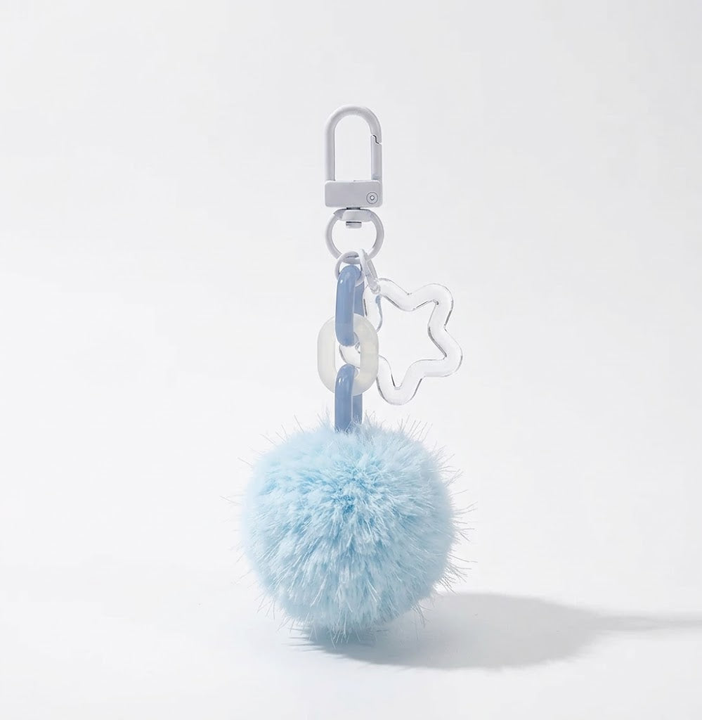 Porte-clé pompon étoile