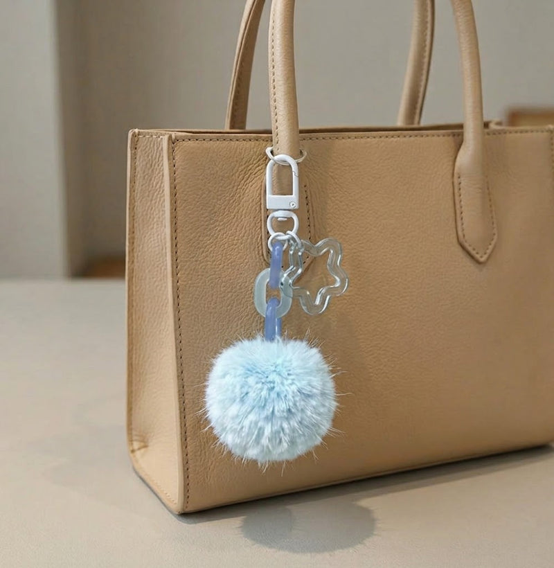 Porte-clé pompon étoile